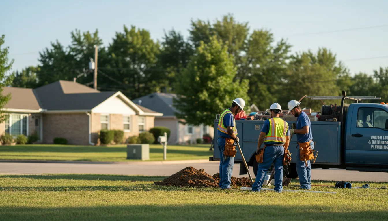 Residential water line and bathroom plumbing service in Steger, IL